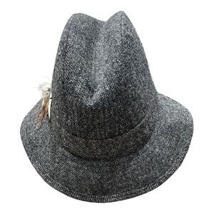 Vtg‎ Jonathan Richard Gray Fedora Hat 100 percent wool